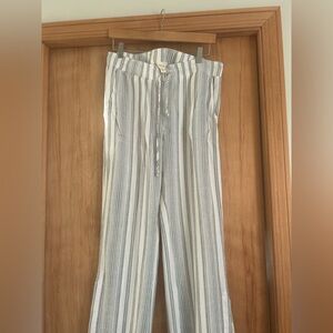 Cloth and Stone Large Blue and White Stripe linen pants